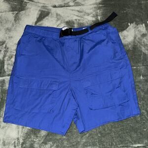 Pacsun Cargo Shorts Men Large Blue Cotton Stretch Adjustable Waistband 6" Inseam